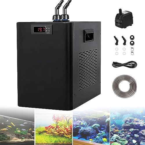 Water Chiller Cooler Aquarium,s,Hydroponic Fish Tank Cooling Easy Temperature Setting with Pump/Hose,for hydroponics,Coral Reef,Fresh & Sea Tank,500L/132GAL
