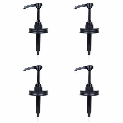 Ailan 4 stück Glas Edelstahl Deckel Sirup Pumpe, Food Dispenser Pumpe Kopf Saft Sauce 4 Paket/los Presse Erfahrung, 86mm