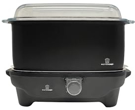 MisterChef® 9Qt 8.5L Slow Cooker for Large Families – 8.5L Extra Capacity, Removable Pot, 3 Heat Settings (Low/High/Warm), Cool-Touch Handles & Glass Lid – Dishwasher Safe Easy Clean - Black