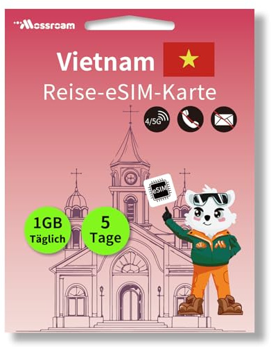 Vietnam eSIM – Prepaid 1 GB 5G/4G-Daten für 5 Tage – Einfache Einrichtung per QR-Code – Kein Vertrag, kein Roaming – Perfekt für Kurze und Lange Reisen