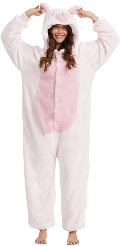 Luojida Combinaison Pyjama Femme Homme Pyjamas Onesies Cosplay Costume Kigurumi Deguisement Halloween Adulte Pyjama Pilou Pilou Chaud et Doux à Poches pour Carnaval Halloween Noel Jour de l'An