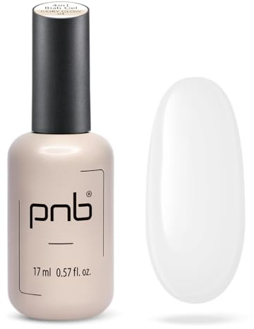 PNB UV/LED 4-in-1 BIAB Gel Ivory Glow, Professionelles Nagelgel, Primer-Base-Farbe-Aufbaugel Kombination, Cremefarben 17 ml