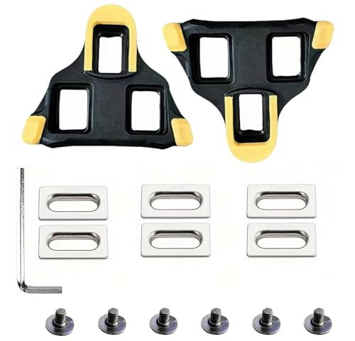 AJKQNMA 2 Stück Rennrad Klickpedal Stollen, 3-Loch Fahrrad Stollen für Standard-SPD-SL Systeme, Polycarbonat & TPU mit Titanstahlschrauben für Indoor Outdoor Rennrad Training