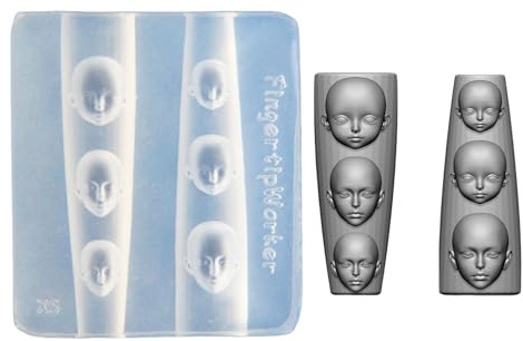 Moule De Tampon En Silicone Pour Nail Art Pour Poupées De Fête Et De Salon Moule De Manucure En Forme De Visage Pochoirs D'ongles En Relief Pour Femmes Accessoires Mignons De Nail Art