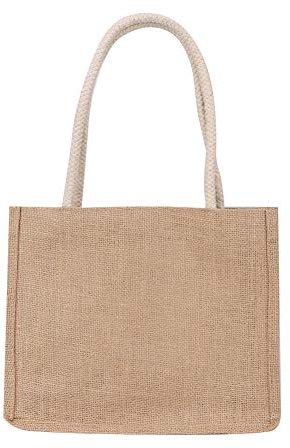 HPZIHUIT Retro-Jute-Einkaufstasche mit großer Kapazität, tragbare Handtasche, Tragetasche für Einkaufen, Strand, Reisen, Nr. 01, S, Casual