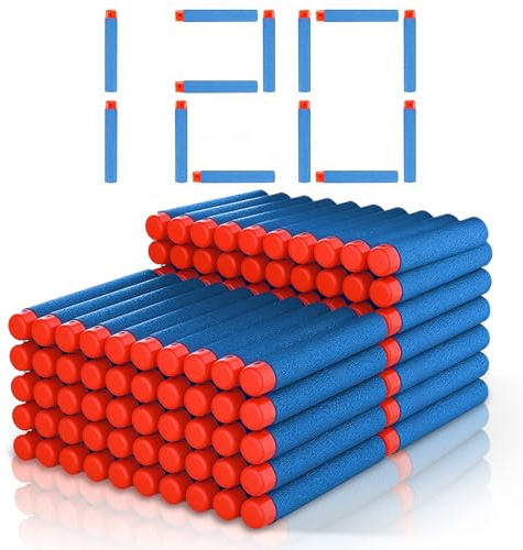120 Pz Dardi per Nerf, Set di Ricarica di Dardi in Schiuma per Nerf N-Strike Elite Series Blaster, Darts di Ricarica per Esterni per famiglie, Bomboniere per feste accessori (7,2 x 1,3 cm)