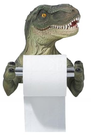 Ejoyous Porte-papier toilette mural en résine verte - Motif dinosaure amusant - Idéal pour salle de bain et cuisine (2)