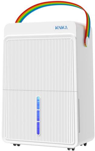 KNKA Deshumidificador 25L/día Desumidifador Tres Modos de Funcionamiento | Dehumidifier for Home Depósito 4,0L, deshumidificación potente y silenciosa, cubre hasta 125 m³ (50 m²). Blanco.