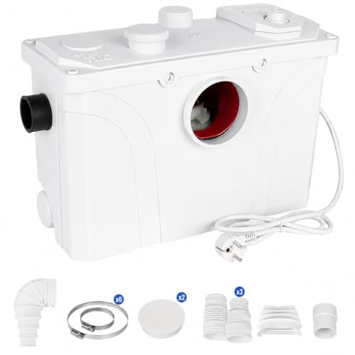 700W WC Hebeanlage 190L/Min WC Lifting System Sewage Pump mit 4 Einlässen, Fäkalienpumpe Schmutzwasserpumpe Abwasserpumpe für Toilette Dusche Badewanne Waschbecken Spülmaschine