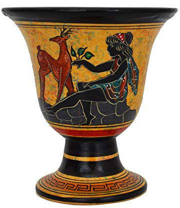 Estia Creations Pythagoreische Tasse Göttin der Jagd Artemis handbemalte Tantalus-Tasse der Gerechtigkeit
