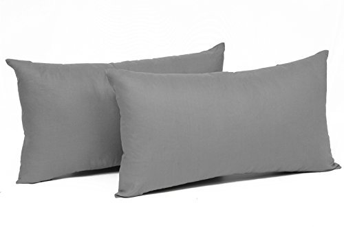 WOLTU 2er Set Kissenbezug 50x60 cm Dunkelgrau 100% Baumwolle, Nur Kissenbezug - Kissenbezüge Kopfkissenbezug mit Reissverschluss,Weicher Sofakissenbezug, Doppelpack Dekokissenbezug
