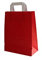 PGV Papiertragetaschen mit Flachhenkel 18 + 8 x 22 cm (50 Stück, ROT)