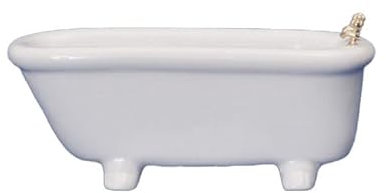 Melody Jane Puppenhaus Einfarbig Weiß Porzellan Badewanne Miniatur-Badezimmer Möbel