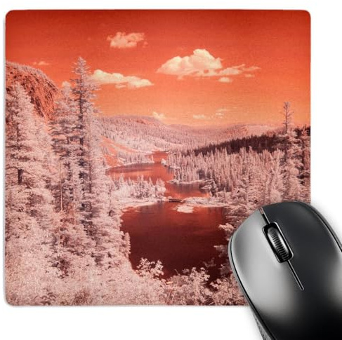 3dRose MP_278524_1 Tapis de Souris Motif USA/California/Mammoth Lakes Infrared Overview of Twin Lakes Multicolore 20,3 cm
