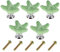 MUXSAM Fashion Starfish Design Ceramic Door Knobs Handles Cabinet Cupboard Drawer Pulls (5Pcs, Green)