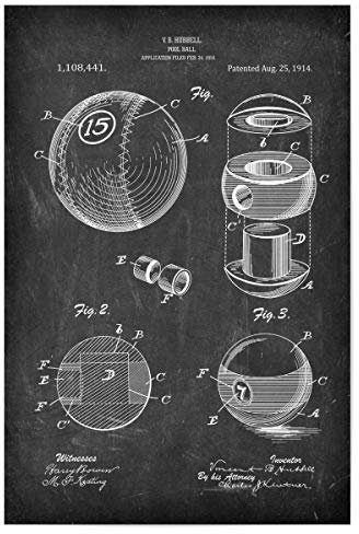 artboxONE Poster 30x20 cm Schwarzweiß Billiard Ball (Tafel) - Bild poolbillard billardspiel Blaupause