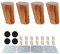 SURFMALL 4 Stück Ersatz Möbelfüße Möbelbeine, Holzfarbe Aus Eiche für Stühle, Schrank und Sofa, mit Schrauben und Filzgleiter, 8 x 5 x 3,8 cm schräg