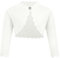 trudge Mädchen Bolero Festlich Langarm Elegant Strickjacke Basic Kurz Bolerojäckche Schulterjacke Casual Formell Cremeweiß 120