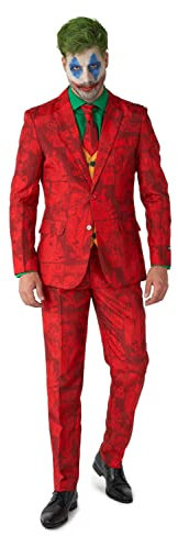 Suitmeister Men's Costume - 2019 The Joker DC Slim Fit Suit - Red - Green - Yellow