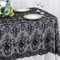 ShinyBeauty Tischdecke aus schwarzer Spitze, 155,6 x 30,5 cm, weiße Leinen-Tischdecke, Spitze, Blumenmotiv, Partyzubehör, Hochzeitstischdecke, weißer Spitzenstoff, Outdoor-Tischdecke