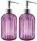 2er Pack Seifenspender Glas mit Pumpe, 400ml Flüssigseifenspender für Spülmittel, Shampoo und Lotion, Nachfüllbar Seifenspender für Küche, Bad, Waschküchem (Violett)