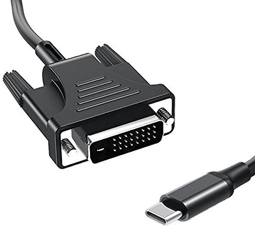 LUOSHEN Adaptateur de Cable USB C vers DVI USB 3.1 Type C vers DVI Male 4K Compatible pour Air 3.1 vers Cable Adaptateur DVI (2M)