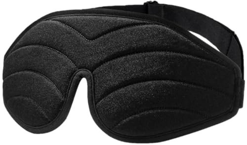 Schlafmaske für Frauen Herren, Umisleep 3D Konturierte Augenmaske, Superweich und Bequem, 100% Licht Blockierende Schlafbrille Augenbinde für Reisen, Schlaf, Schlaflosigkeit, Migräne (A-Schwarz)