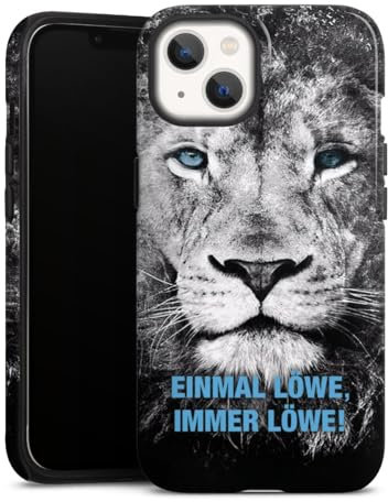 Panzer Handyhülle kompatibel mit Apple iPhone 13 robuste Outdoor Hülle Schutzhülle glänzend TSV 1860 München Löwe Offizielles Lizenzprodukt