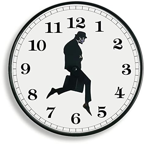 TANKRIN Orologio da parete con scritta Ministry of Silly Walks, Silly Walk, un interessante orologio da parete per soggiorno, camera da letto, cucina, idea regalo per la decorazione della casa (nero