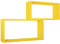 MODULARREDO | BIS RETTANGOLO BISLUNGO Set di 2 Mensole da Muro, Pensile Bagno, Mensola da Parete, Scaffale da Parete, Giallo Canarino, 70x35 p20 cm e 60x30 p20 cm - Made in Italy
