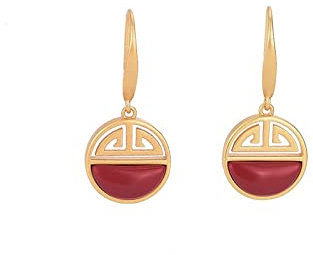 Vintage-Ohrringe im chinesischen Stil, Rot, klassische Glücks-Ohrringe, einzigartig, asiatisch, hübsch, ethnisch, Totem-Ohrring für Frauen und Mädchen, Schmuck, Geschenk