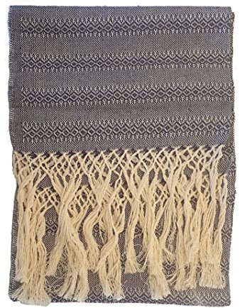 ALKIMIA INC Mexikanischer handgefertigter Rebozo-Schal aus Baumwolle, Violett, Large