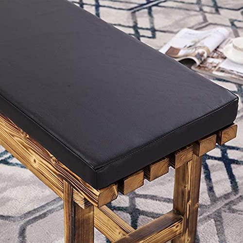 Bankkissen, PU-Leder, für den Außenbereich, wasserdicht, für Garten, Terrasse, Schaukel, Stuhlkissen, 2- und 3-Sitzer, abnehmbare Stuhl-Sitzmatte, 60 x 30 cm, Schwarz