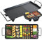 Jupitor Electric BBQ Table Top Grill - 1500W Indoor Grill with Adjustable Temperature Control - Black Modern Sleek Countertop Griddle Appliance