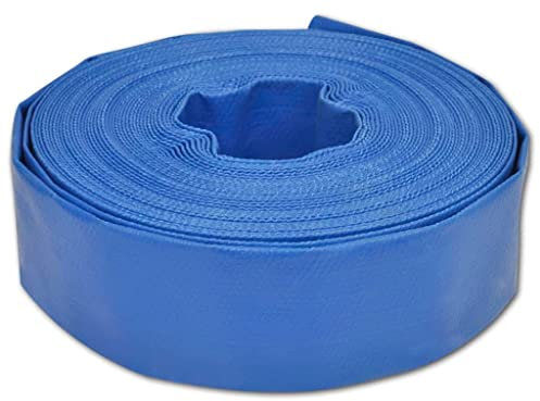 vidaXL Flachschlauch Bewässerungsschlauch Wasserschlauch Industrieschlauch Abwasserschlauch Gartenschlauch mit Schlauchschelle 50 m 1.5 PVC