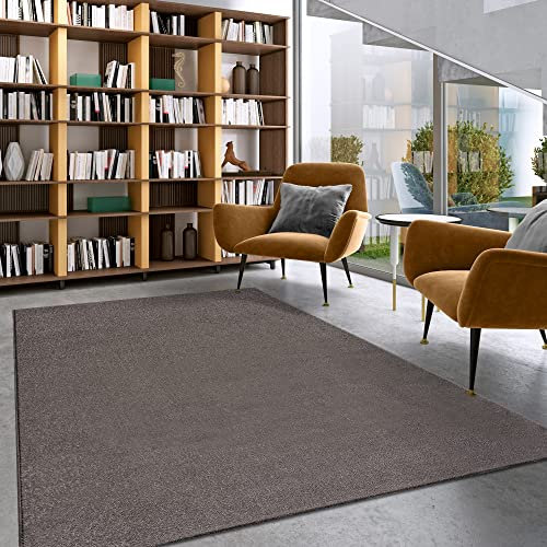 Impression Kurzflor-Wohnzimmerteppich - Schlichte Moderne Teppiche für Schlafzimmer, Büro, Flur, Küche, Kinderzimmer - Grau, 160 x 230 cm