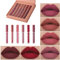 6 Couleur Set Rouge à Lèvres Liquide Mat, Ensemble de brillant à lèvres velouté Longue Durée Waterproof Hydratant Brillant à lèvres liquide mat,Coffret Cadeau Maquillage à Lèvres