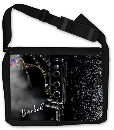 DRUC KLAUS Personalisierte Notentasche Klarinette mit Namen – Praktische Musiktasche für Noten und Zubehör mit funktionaler Innenausstattung
