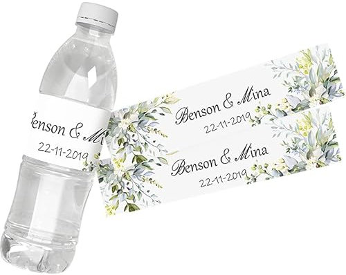 30 etichette adesive personalizzate per bottiglie d'acqua per matrimoni, compleanni, anniversari, spose, spettacoli di laurea (E)