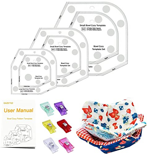GAZETSZ Bowl Cozy Template 3 Sizes, Sewing Patterns Quilting Templates, Quilting Rulers and Templates, Bowl Cozy Pattern for DIY Art Crafttemplate