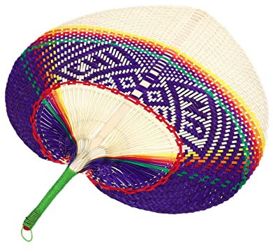 Ciieeo Cattail Fan Japanese Decor Woven Rattan Fan Hand Held Fans Folding Fans Palm Leaf Hand Fans Elderly Hand Fan Dried Palm-leaf Fan Chinese Decor Handheld Fans Handmade China Bamboo