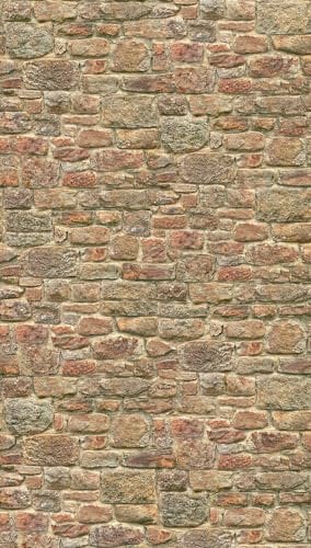 A.S. Création Livingwalls Vliestapete - Tapete Steinoptik in Rot und Braun - Wandtapete für verschiedene Räume - Wandbild XXL 2,80 m x 1,59 m