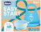 Chicco Set Pappa Silicone Easy Start, Set Pappa Bambino Antiscivolo, Senza BPA, Set Svezzamento 3 Pezzi Composto Da Bavaglino Rigido Easy Roll, Ciotola Easy Con Ventosa e Cucchiaino, 6M+, Azzurro