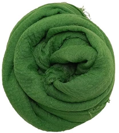 Women Crinkle Hijab Scarf Cotton Blend Soft Scarf Shawl Long Scarves Head Scarf For Ladies (GREEN)