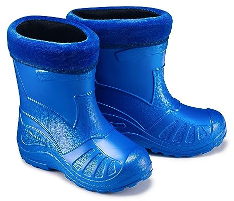 ESTRO Stivali da Pioggia Bambino - Stivali di Gomma Bambino Stivaletti Pioggia Bambino Stivaletti Gomma Bambina Stivali Bambino Pioggia con Fodera K050 (33 EU, K050 Blu)