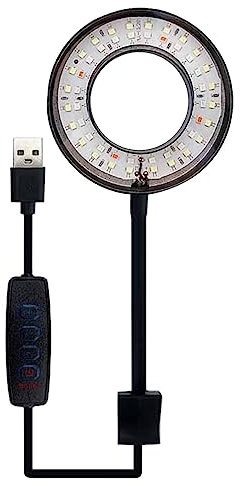 Halatua Luz LED para acuario | Luces LED para acuario, luces de pecera, luz LED, rotación de 360°, 8 W, enchufe USB, bajo consumo, luces coloridas para acuarios, peceras, piscinas pequeñas