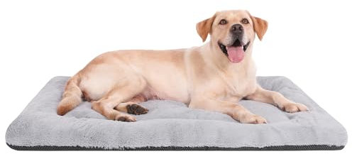 ZENGAOOU Dog Bed, Extra Large, Grey, 106x71x5CM, Soft Warm Pet Dog Crate Mattress with Anti-Slip Bottom, Machine Washable