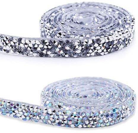 KGDUYC Nastri Adesivi per Hobby creativi,2 Pezzi di Nastri diamantati autoadesivi con Strass da 10 mm, autoadesivi Glitter Fai-da-Te per Artigianato Decorativo (1 codice 0,91 M)