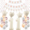 Deko 11. Geburtstag Mädchen Beige Roségold Luftballons 11 Geburtstag Dekoration Mädchen，11 Geburtstag Deko，Geburtstagsdeko 11 jahre Mädchen,Happy 11th Birthday Girlande 11 Geburtstag Party Deko