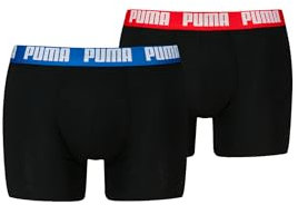 PUMA Boxer Boxershorts Men Herren Everyday Unterhose Unterwäsche 2er Pack, Farbe:Black/Blue/Red, Bekleidungsgröße:S